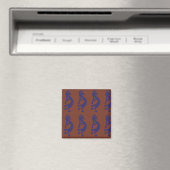 Kokopelli-Flute Abbildung: Blau auf Rot Magnet (In Situ (Geschirrspüler))