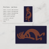 Kokopelli-Flute Abbildung: Blau auf Rot Visitenkarte (Vorne/Hinten)