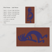 Kokopelli-Flute Abbildung: Blau auf Rot Visitenkarte (Vorne/Hinten)