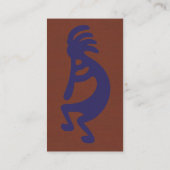Kokopelli-Flute Abbildung: Blau auf Rot Visitenkarte (Rückseite)