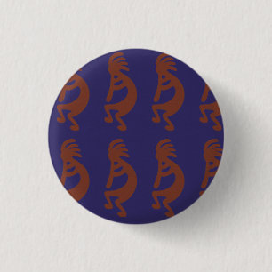 Kokopelli-Flute Abbildung: Rot auf blau Button