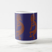 Kokopelli-Flute Abbildung: Rot auf blau Kaffeetasse (Mittel)