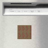 Kokopelli-Flute Abbildung: Rot auf Grün Magnet (In Situ (Geschirrspüler))