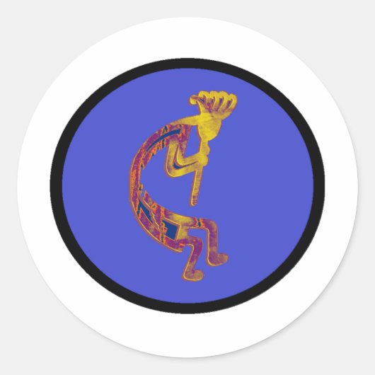 KOKOPELLI FLUTE PLAYER RUNDER AUFKLEBER (Vorderseite)