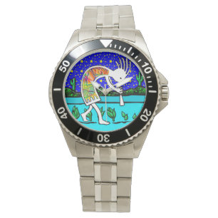 Kokopelli Flute Player unter den Sternen Armbanduhr