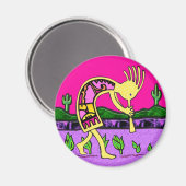 Kokopelli, Flute Spieler des Wüstenmagneten Magnet (Vorderseite/Rückseite)
