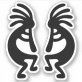 Kokopelli-Form der Südwestschwarzen Silhouette Aufkleber (Vorderseite)