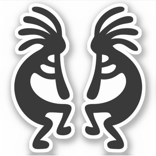 Kokopelli-Form der Südwestschwarzen Silhouette Aufkleber (Vorderseite)