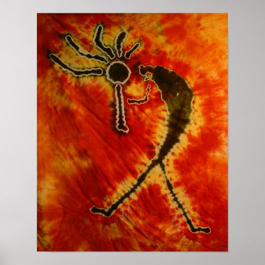 Kokopelli Gefärbte Krawatte Poster (Vorne)