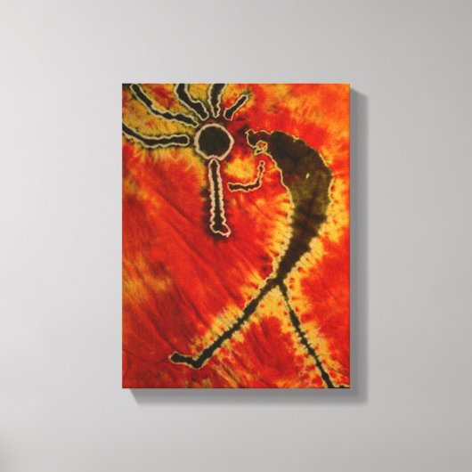 Kokopelli Gefärbte Krawatte Stretched Leinwand (Vorderseite)
