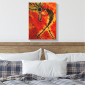 Kokopelli Gefärbte Krawatte Stretched Leinwand (Insitu (Schlafzimmer))