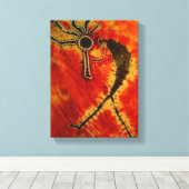 Kokopelli Gefärbte Krawatte Stretched Leinwand (Insitu (Holzboden))
