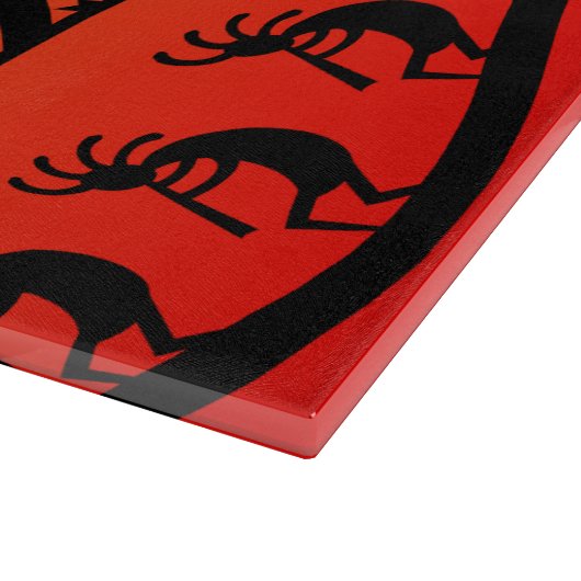 Kokopelli Glas Cutting Board Southwestern Design Schneidebrett (Ecke)