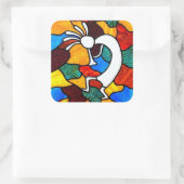 Kokopelli Glaskleber Quadratischer Aufkleber (Tasche)