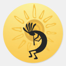 Kokopelli Gold Sun 3" Aufkleber