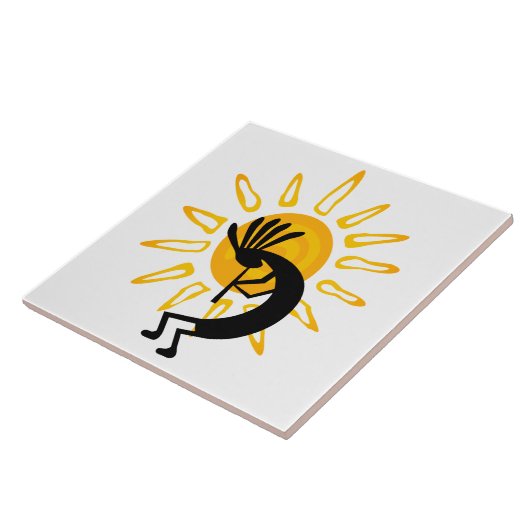 Kokopelli Gold Sun 6" Fliese (Seite)