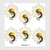 Kokopelli Gold Sun Gruppe 6 Vinyl Sticker (Blatt)