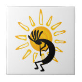 Kokopelli Gold Sun Keramik Tile Fliese (Vorderseite)