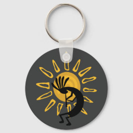 Kokopelli Gold Sun Southwest Key Chain Schlüsselanhänger