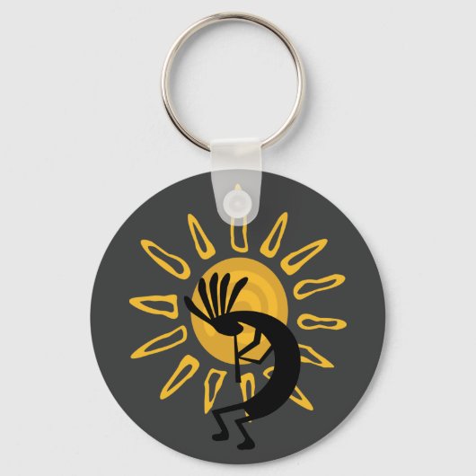 Kokopelli Gold Sun Southwest Key Chain Schlüsselanhänger (Vorderseite)