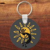Kokopelli Gold Sun Southwest Key Chain Schlüsselanhänger (Vorderseite)