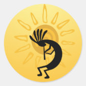 Kokopelli Gold Sun Sticker (Vorderseite)
