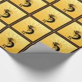 Kokopelli Gold Sun Wrapping Paper Geschenkpapier (Ecke)