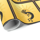 Kokopelli Gold Sun Wrapping Paper Geschenkpapier (Rolleneckpunkt)