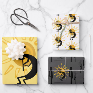 Kokopelli Golden Sun Geschenkpapier Set