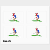 Kokopelli Golfer Rechteckiger Aufkleber (Blatt)