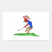 Kokopelli Golfer Rechteckiger Aufkleber (Vorderseite)