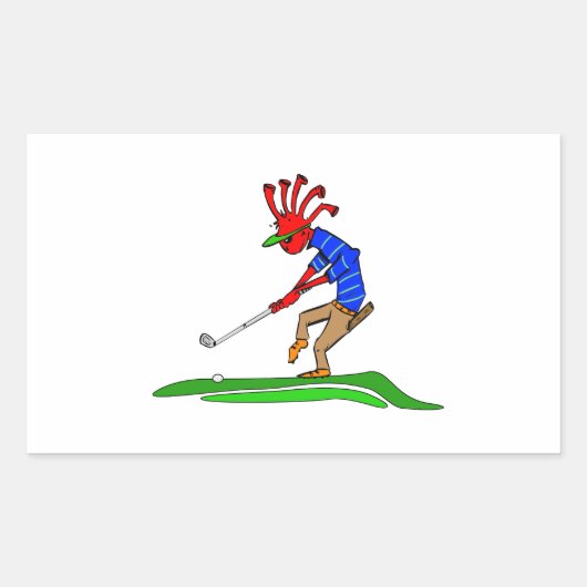 Kokopelli Golfer Rechteckiger Aufkleber (Vorderseite)
