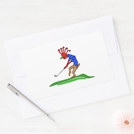 Kokopelli Golfer Rechteckiger Aufkleber (Umschlag)