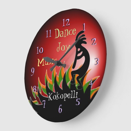 Kokopelli Große Wanduhr (Winkel)