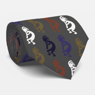 Kokopelli Group Flute Playing Figures Neck Tie Krawatte