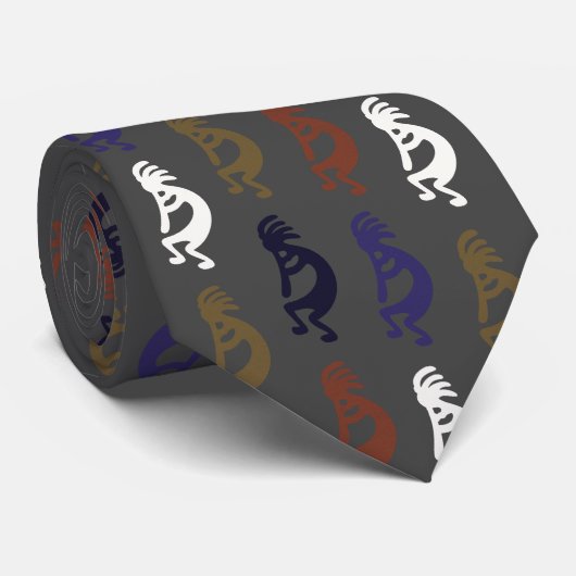 Kokopelli Group Flute Playing Figures Neck Tie Krawatte (Gerollt)