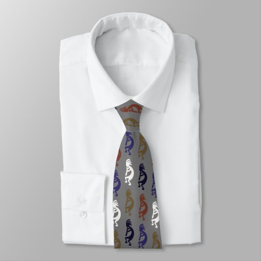 Kokopelli Group Flute Playing Figures Neck Tie Krawatte (Gebunden)