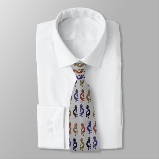 Kokopelli Group Flute Playing Figures Neck Tie Krawatte (Gebunden)