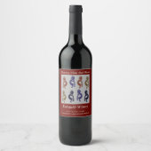 Kokopelli Group of Flute Playing Figures Wine Labe Weinetikett (Vorderseite)