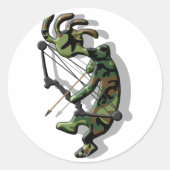 Kokopelli Hunter Runder Aufkleber (Vorderseite)