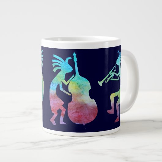 Kokopelli Jazz-Quartett Jumbo-Tasse (Vorderseite Rechts)