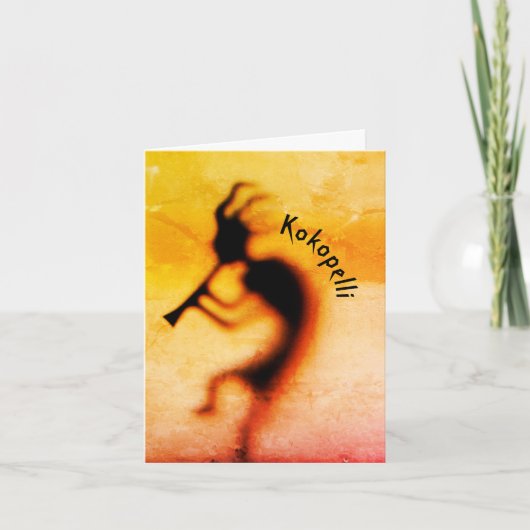 Kokopelli Joy Viel Glück Note Card Karte (Vorderseite)
