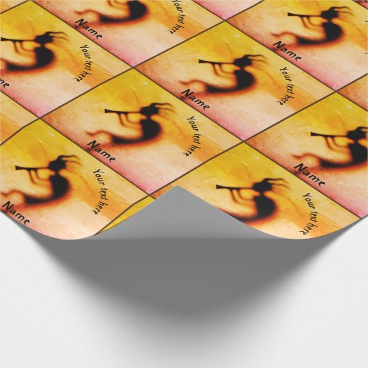 Kokopelli Joy Viel Glück Personalisiert Geschenkpapier (Ecke)