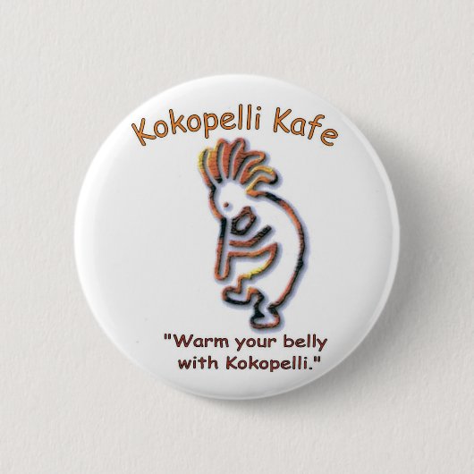 Kokopelli Kafe Knopf Button (Vorderseite)