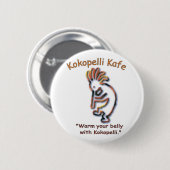 Kokopelli Kafe Knopf Button (Vorne & Hinten)