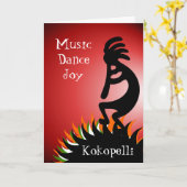 Kokopelli Karte (Gelbe Blume)
