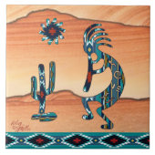 Kokopelli-Keramik Fliese (Vorderseite)