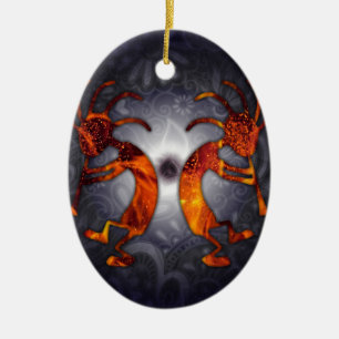 kokopelli keramik ornament