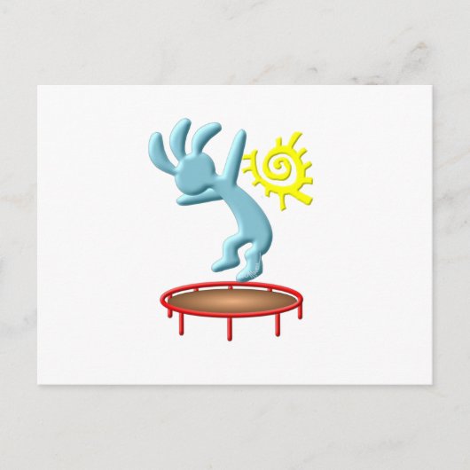Kokopelli Kids Trampolin Postkarte (Vorderseite)