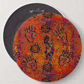 Kokopelli-Kunst Button (Vorne & Hinten)